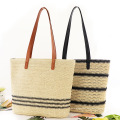 Saco de palha de verão feminino bolsa de praia